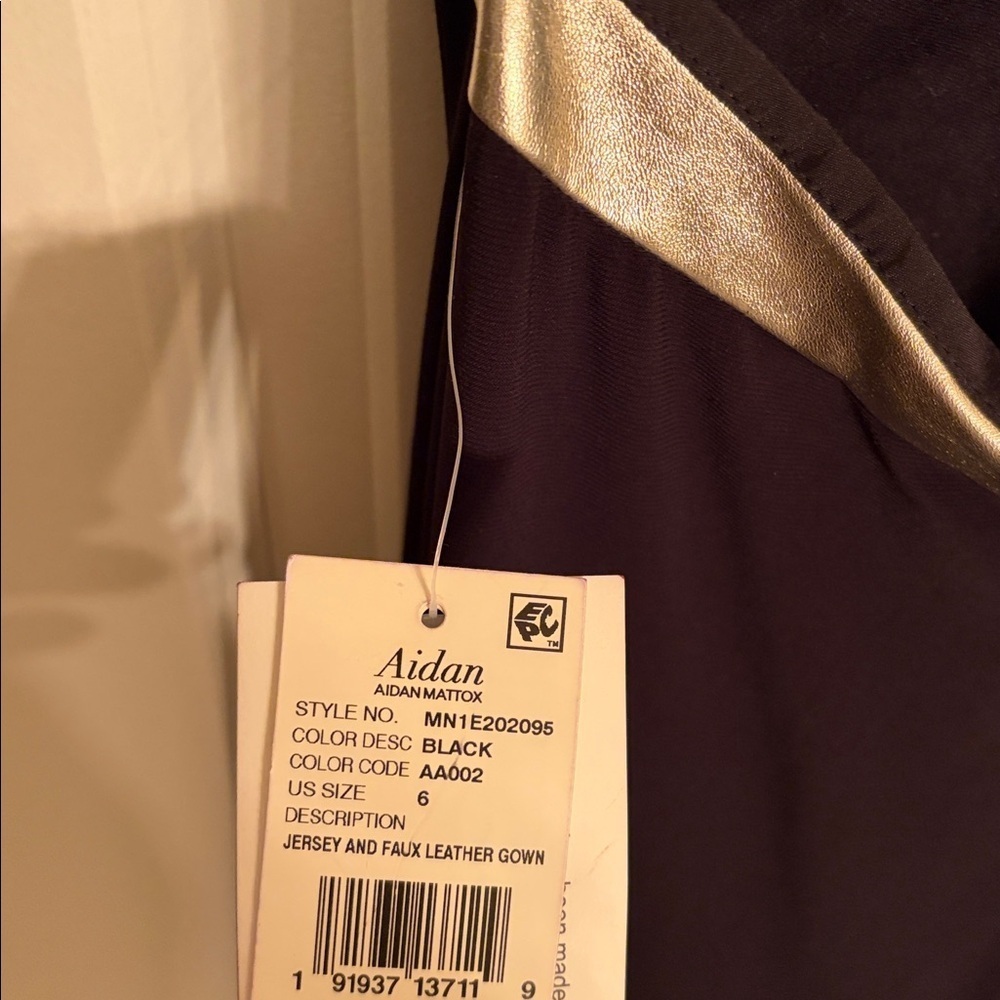 Vintage Aidan Mattox Black Cut-Out, Backless Jersey Gown!! NWT — Size 6 - Picture 10 of 13